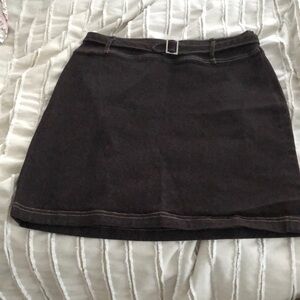 LOFT Dark Brown Jean A-Line Skirt